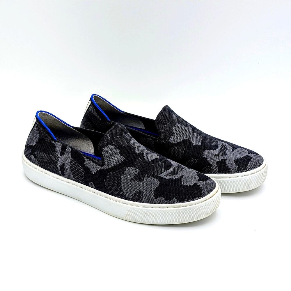 Rothy’s The Original Slip On Sneakers Womens 7.5 Gray Camo Knit Urban Minimalist